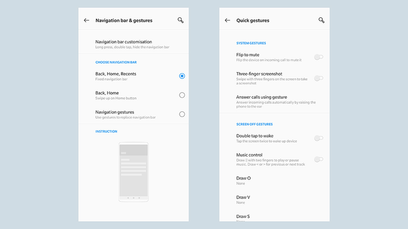 Gesture control on OxygenOS.